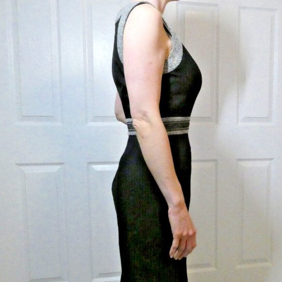 WHBM Dress Black Accented Sleeveless Shift Business Office Party Size 6 - Picture 5 of 14